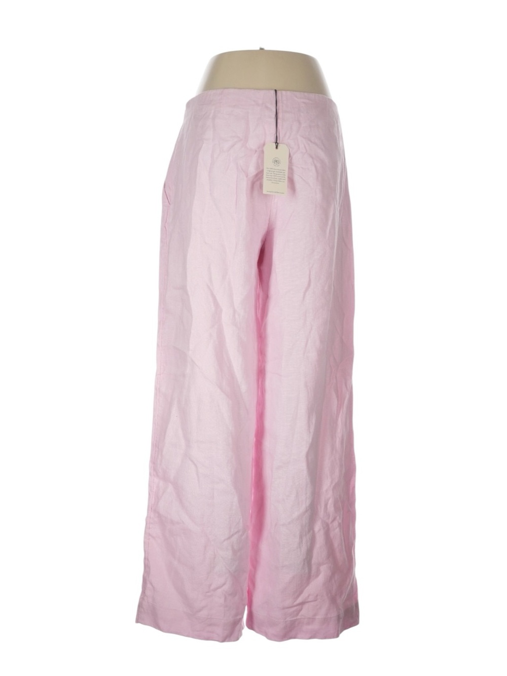 Abercrombie & Fitch The Linen Collection Mid Rise Wide Leg Pant 30 LONG Pink NWT